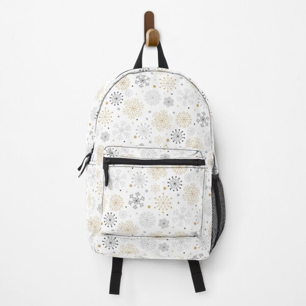 Item preview, Christmas pattern of gold and gray snowflakes on a white background designed and sold by NataliaVVV.