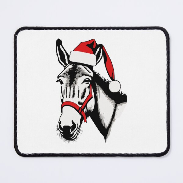 Item preview, Christmas Donkey with Santa Hat designed and sold by LuvleighArt.