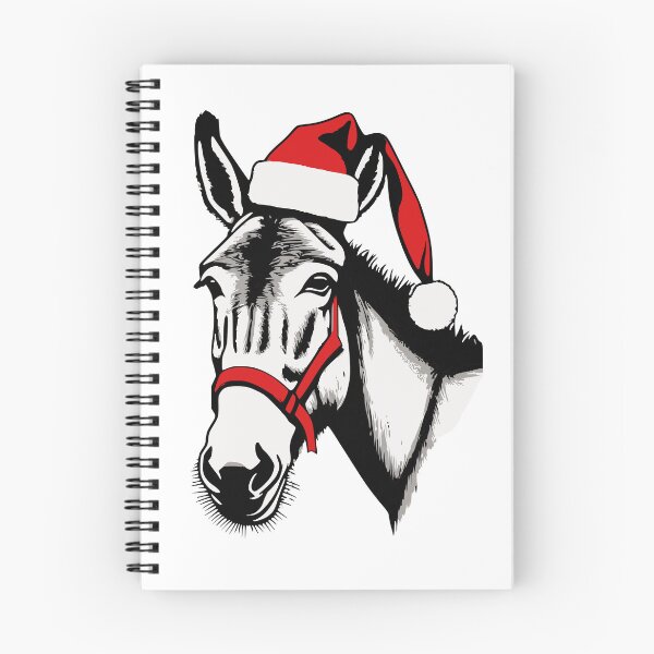 Item preview, Christmas Donkey with Santa Hat designed and sold by LuvleighArt.