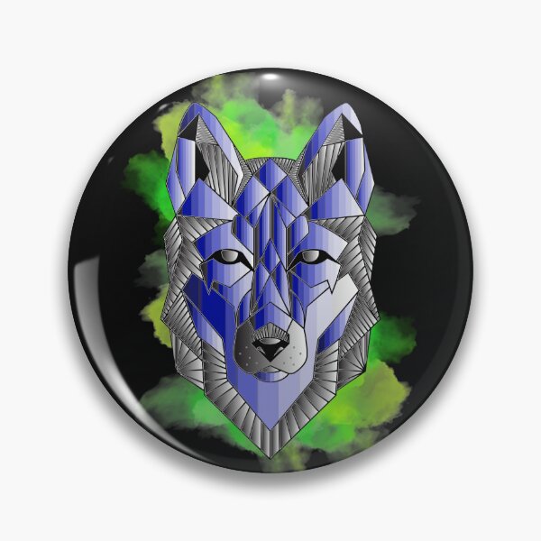 Item preview, Abstract blue wolfdog on splash green designed and sold by InverseArt.