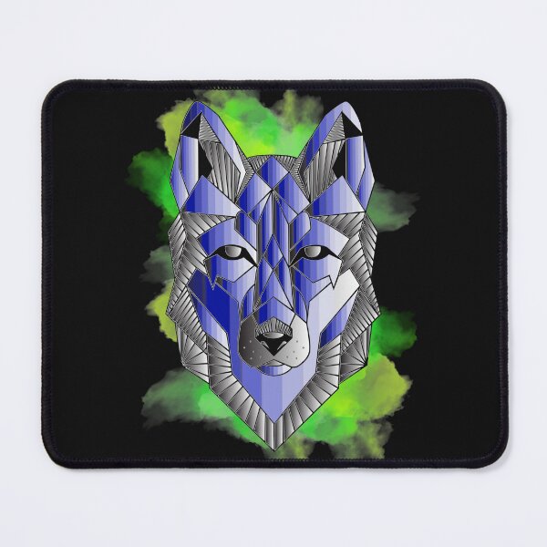 Item preview, Abstract blue wolfdog on splash green designed and sold by InverseArt.
