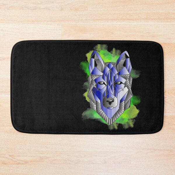Item preview, Abstract blue wolfdog on splash green designed and sold by InverseArt.