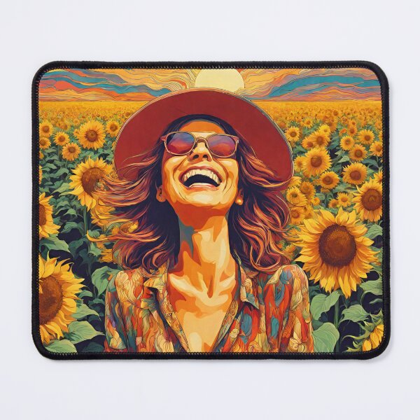 Item preview, Sunflower Woman Feeling Good designed and sold by Petthecatshop.