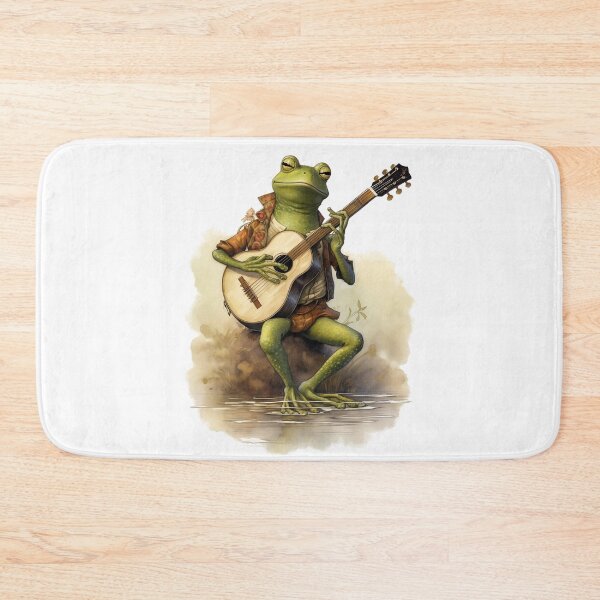 Item preview, Frog playing guitar on the bank designed and sold by Remek-Design.