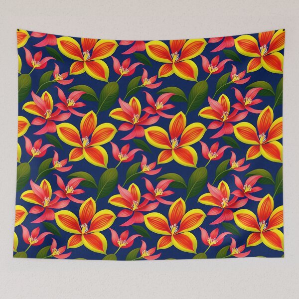Item preview, Colorful Tropical Flowers Pattern designed and sold by Vorterix.