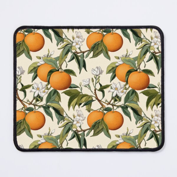 Item preview, Vintage Botanical Illustration of Tangerine (Citrus reticulata), Seamless Pattern Design designed and sold by ShobulousStudio.