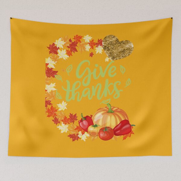 Item preview, Give Thanks At Thanksgiving and Always! (With a Gold Heart) designed and sold by SunMoonBeyond.