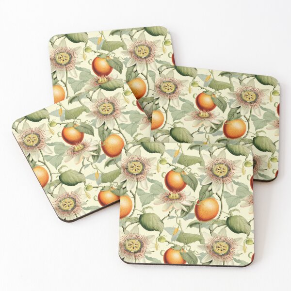 Item preview, Vintage Botanical Illustration of Passion Fruit (Passiflora edulis), Seamless Pattern Design designed and sold by ShobulousStudio.