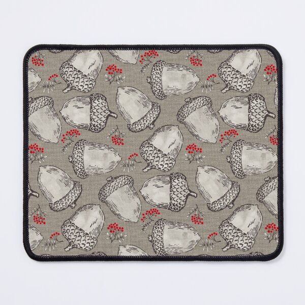 Item preview, Acorns and red berries on textured background | Repeat pattern designed and sold by colorofmagic.