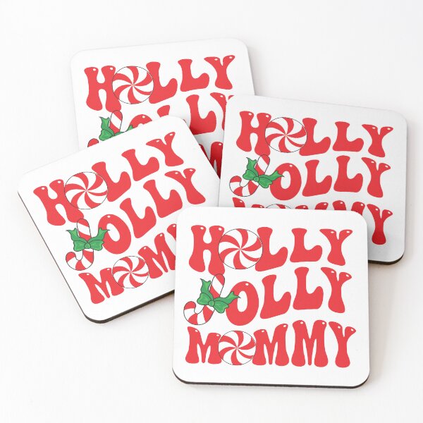 Item preview, Holly Jolly Mommy Shirt, Christmas Mom, Groovy Red Design designed and sold by AryaSubramanian.