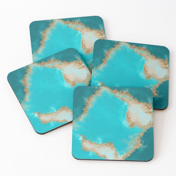 Item preview, Golden Galaxy Blue Gold Marble designed and sold by Hawa Shama.