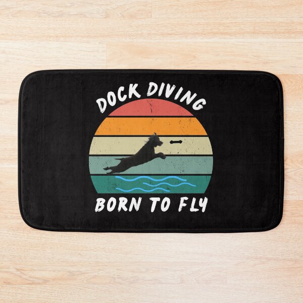 Item preview, Dock Diving - with Irish Water Spaniel - retro sunset silhouette distressed look designed and sold by LBKdesigns.