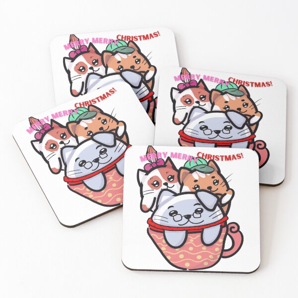 Item preview, Three little kitten in a mug: Merry Christmas (Hand-Digital drawn) designed and sold by Elha-Art-Co.