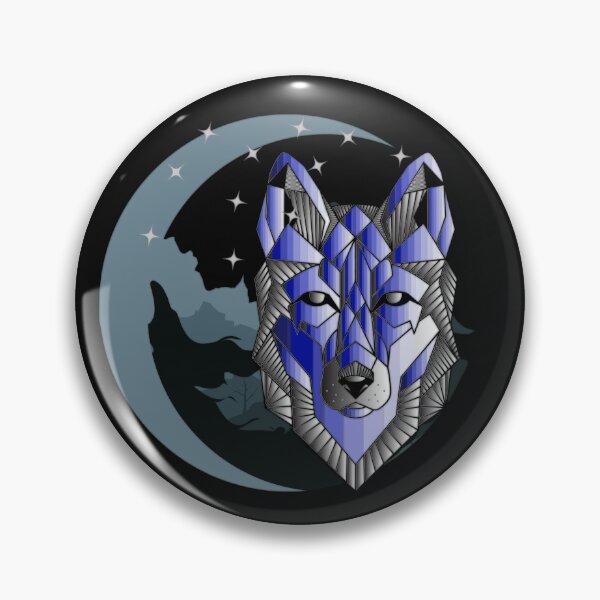 Item preview, Abstract blue wolfdog at the moon designed and sold by InverseArt.