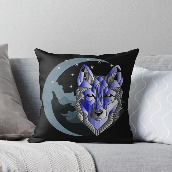 Item preview, Abstract blue wolfdog at the moon designed and sold by InverseArt.