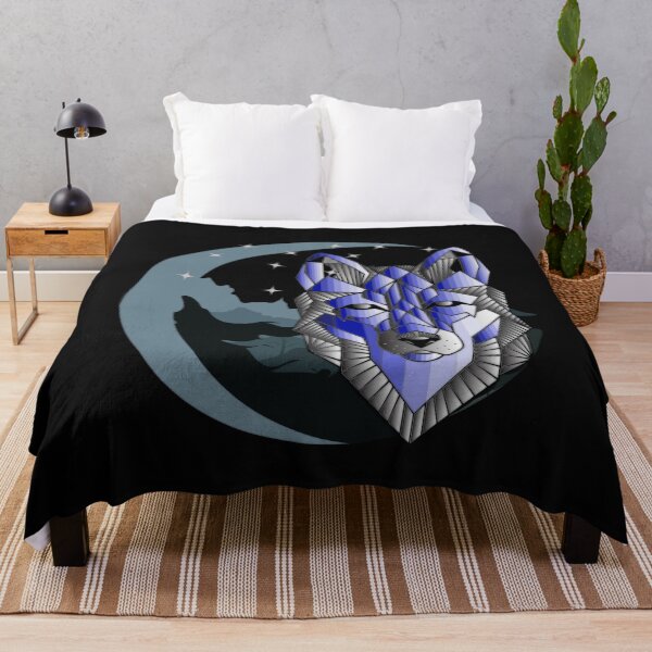 Item preview, Abstract blue wolfdog at the moon designed and sold by InverseArt.