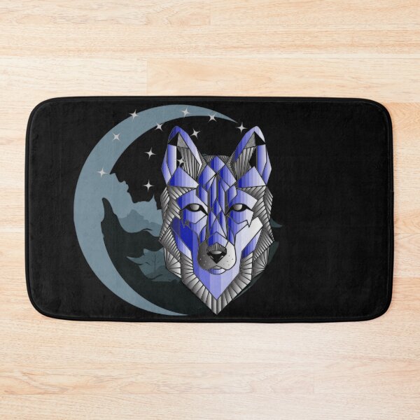 Item preview, Abstract blue wolfdog at the moon designed and sold by InverseArt.