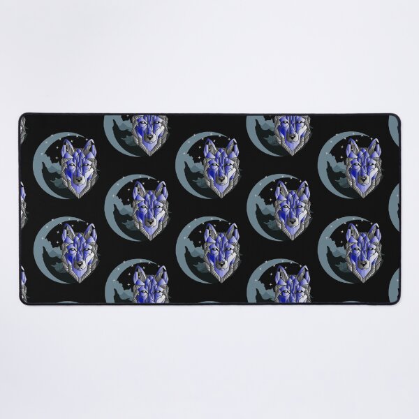 Item preview, Abstract blue wolfdog at the moon designed and sold by InverseArt.