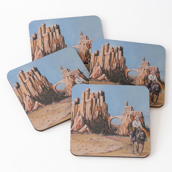 Item preview, Oil painting landscape with cowboys. western apocalyptic style designed and sold by ironpalette.