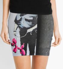 Bansky Pink Balloon Security Guard Dog Mini Skirt