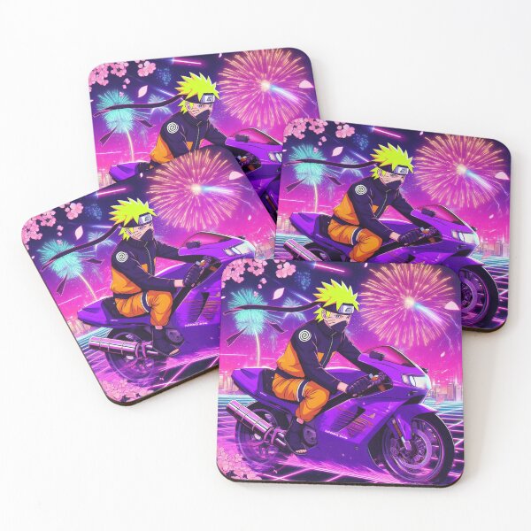 Item preview, Orange ninja biker synthwave designed and sold by PowerUpPalette.