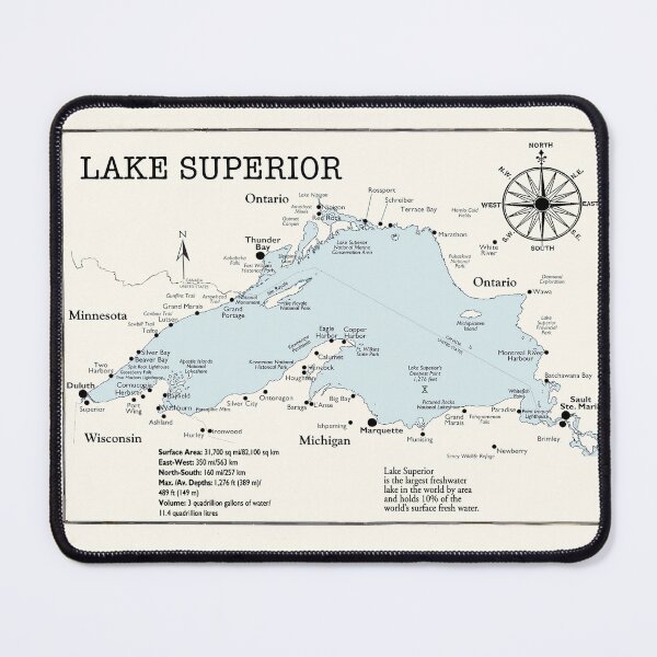 Item preview, Lake Superior Map designed and sold by Jean Plout.