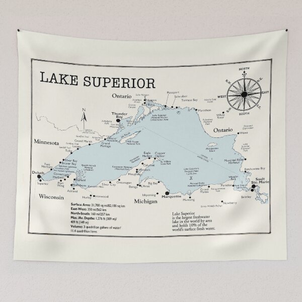 Item preview, Lake Superior Map designed and sold by Jean Plout.