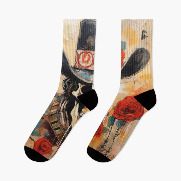 Artikelvorschau, Abstrakter Cowboy-Schädel mit Rosen entworfen und verkauft von paulosully.