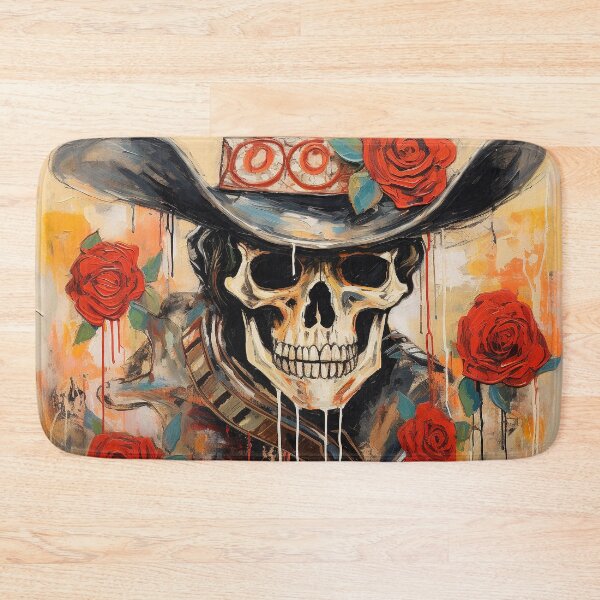 Item preview, Abstract Cowboy Skull with Roses designed and sold by paulosully.