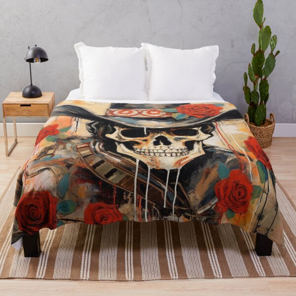Item preview, Abstract Cowboy Skull with Roses designed and sold by paulosully.