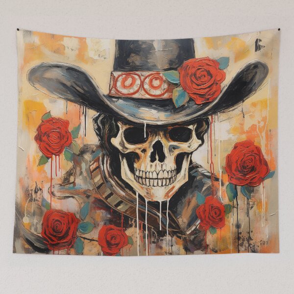 Item preview, Abstract Cowboy Skull with Roses designed and sold by paulosully.