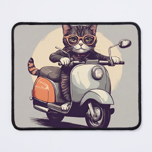 Item preview, Kitten with glasses driving a motorcycle designed and sold by NaturaFotos.