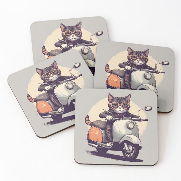 Item preview, Kitten with glasses driving a motorcycle designed and sold by NaturaFotos.