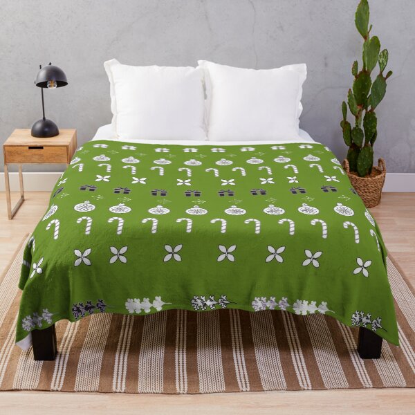 Item preview, Festive Stripes with Gifts & Ornaments Pattern on Leafy Green designed and sold by ara-designs.