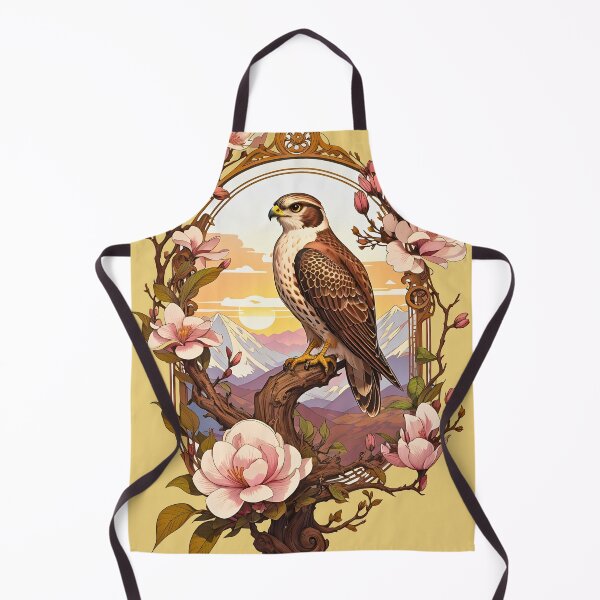 Item preview, Falcon Bird Magnolia Branch Mountains Sunset retro vintage designed and sold by BorgSpareParts.