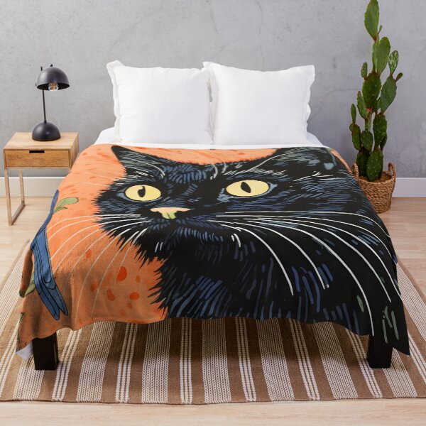 Item preview, Black Cat and Bird Ukiyoe Japanese designed and sold by Sun Shyy.