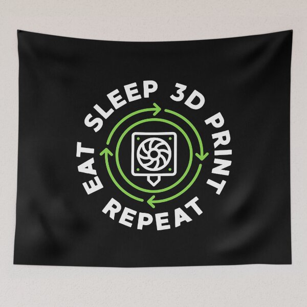 Item preview, Eat Sleep 3D Print Repeat - 3D Printing creative design for Additive Manufacturing geeks designed and sold by venomousvector.