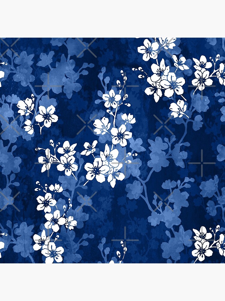 Thumbnail 2 of 2, Tote Bag, Sakura blossom in deep blue designed and sold by adenaJ.
