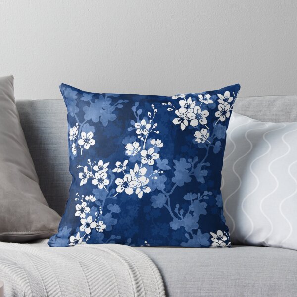 Aperçu de l'œuvre Fleur de Sakura en bleu profond créée et vendue par adenaJ.