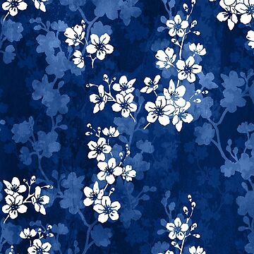 Artwork thumbnail, Sakura blossom in deep blue by adenaJ