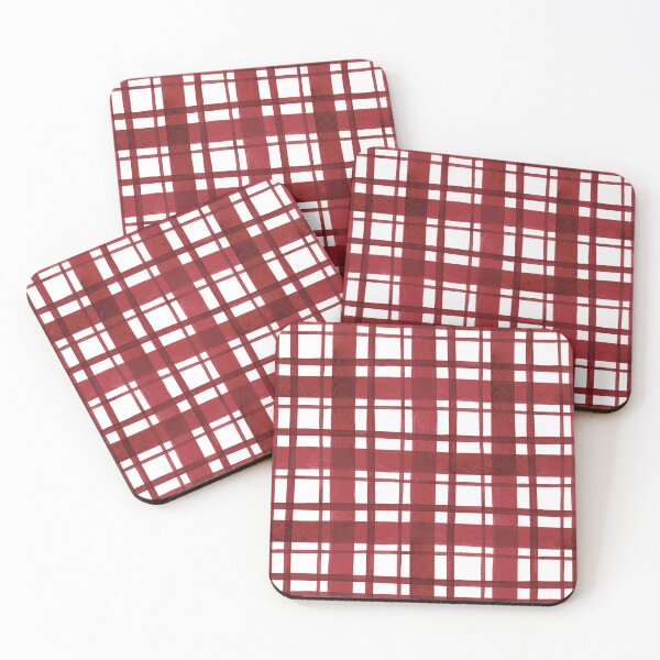 Item preview, Red and White Watercolor Christmas Plaid designed and sold by cateandrainn.