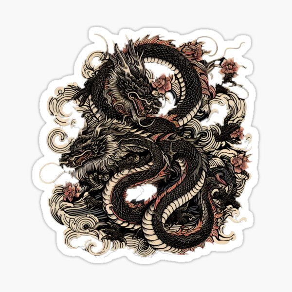 Twin Japanese Dragons Tattoo