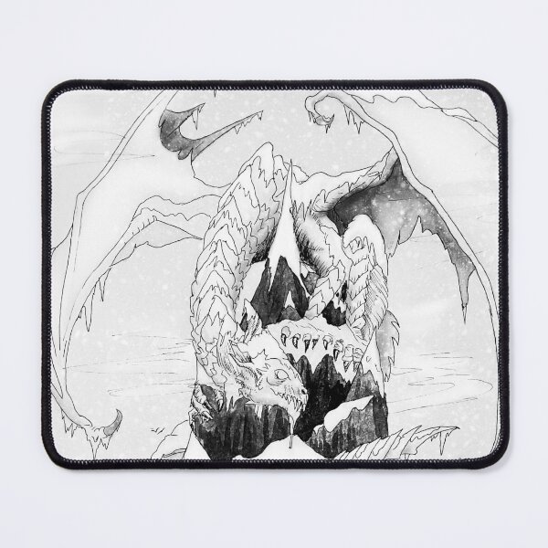 Item preview, White Dragon wakes up from top of mountain designed and sold by Rene Trujillo Illustrations.