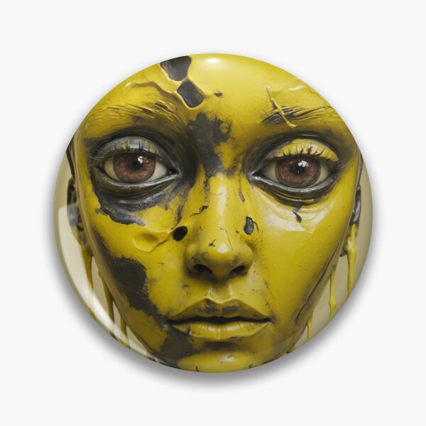 Item preview, Yellow-painted face with dripping effects and expressive eyes designed and sold by a4mbs.