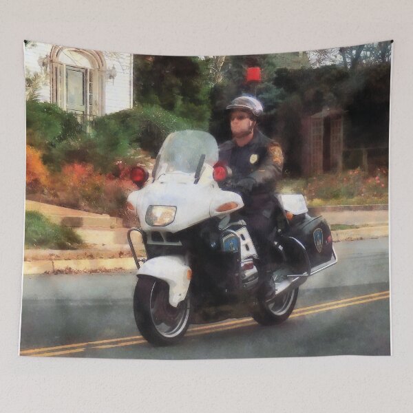 Item preview, Motorcycle Cop on Patrol designed and sold by Susan Savad.