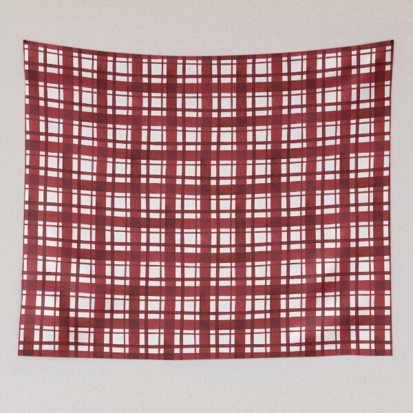 Item preview, Red and White Watercolor Christmas Plaid designed and sold by cateandrainn.