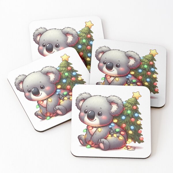 Item preview, Cute Christmas Koala Tangled Up In Christmas Tree Lights designed and sold by Coffee Lifestyle.