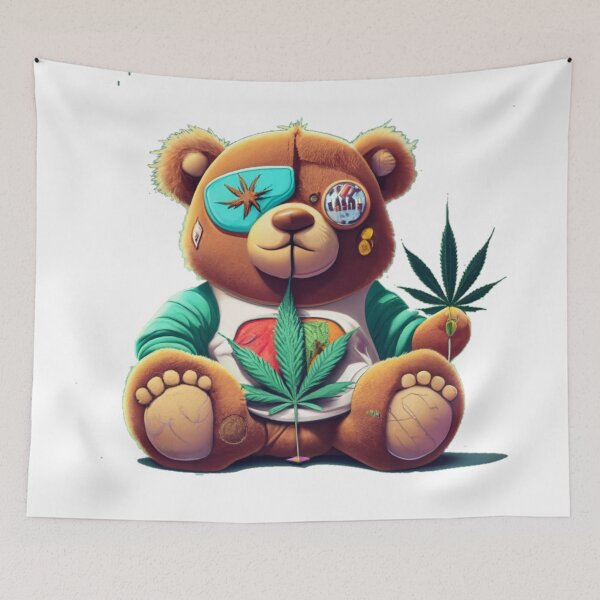 Item preview, Beautiful Bearbie Bear Arms Get High Funny Colorful Cute Humor Popart Style  designed and sold by ShopSunday.