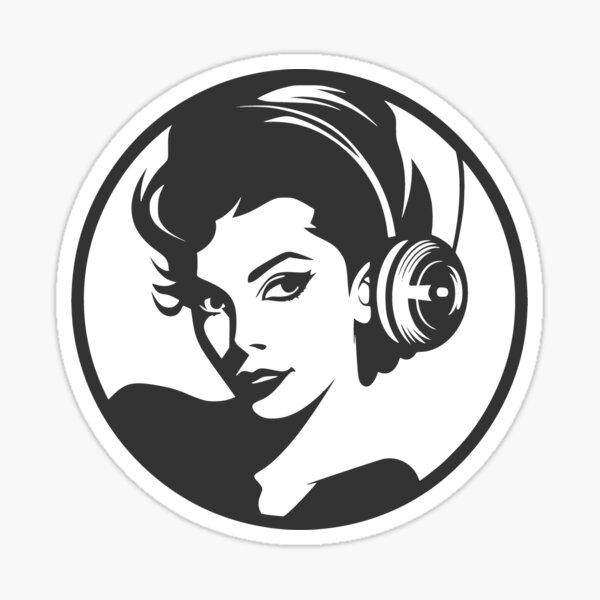 Modern girl Black&White Sticker