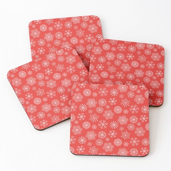 Item preview, Christmas pattern of white snowflakes on a red background designed and sold by NataliaVVV.